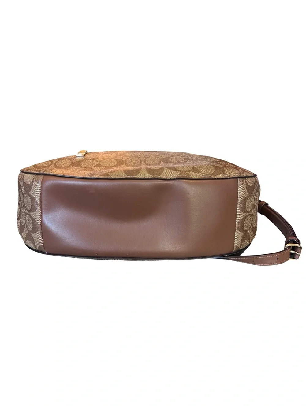 Coach F39527 Women’s Elle Hobo Shoulder Bag Leather Brown Signature Canvas